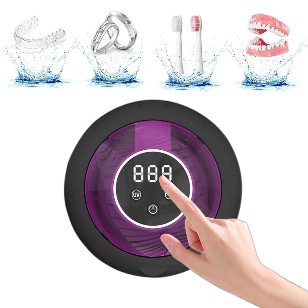 Ultrasonic Retainer Cleaner Machine 45kHz Ultrasonic Dentures Cleaner for Night Guards Braces Aligner Black - Image 5