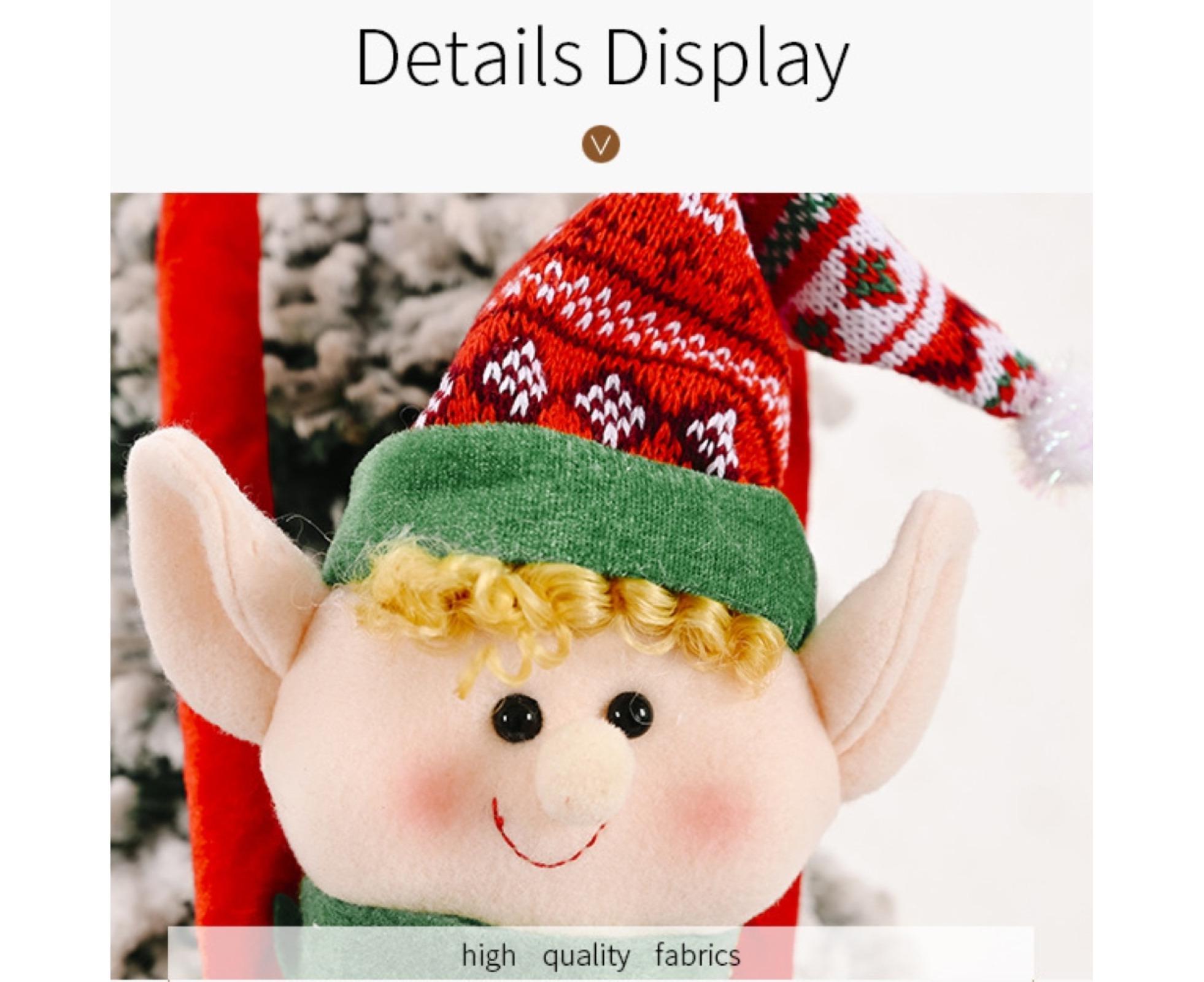 Cartoon Curtain Buckle Door Handle Pendant Holiday Decor Christmas Ornament Gift-Red - Image 8