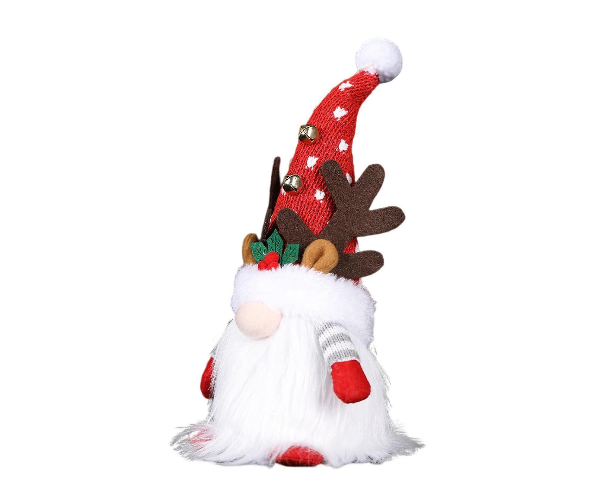 Antler Faceless Doll Music Luminous Xmas Pendant-Red 28cm - Image 1