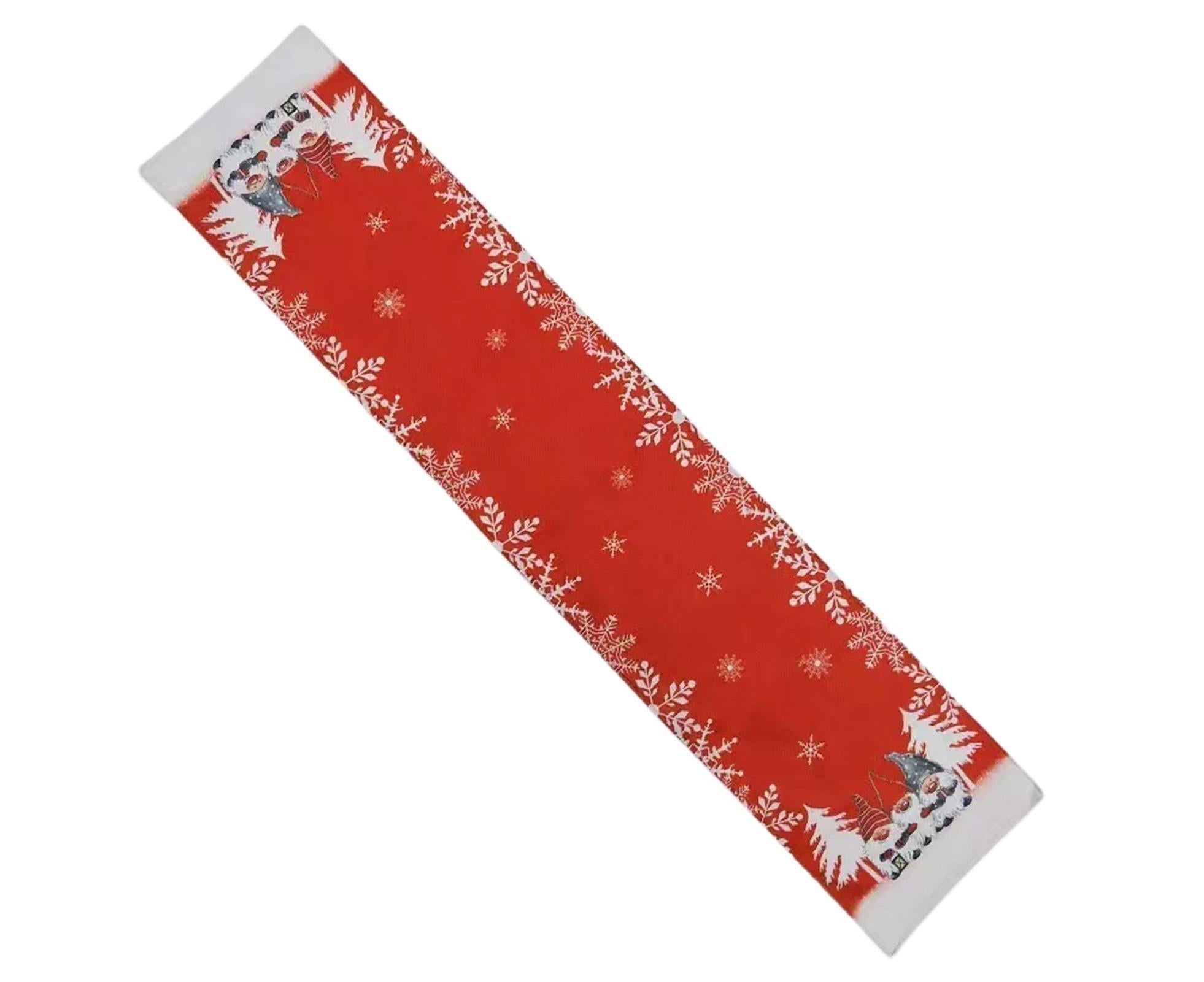 Xmas Tablecloth Non-woven Fabric Xmas Tree Print-Red - Image 1