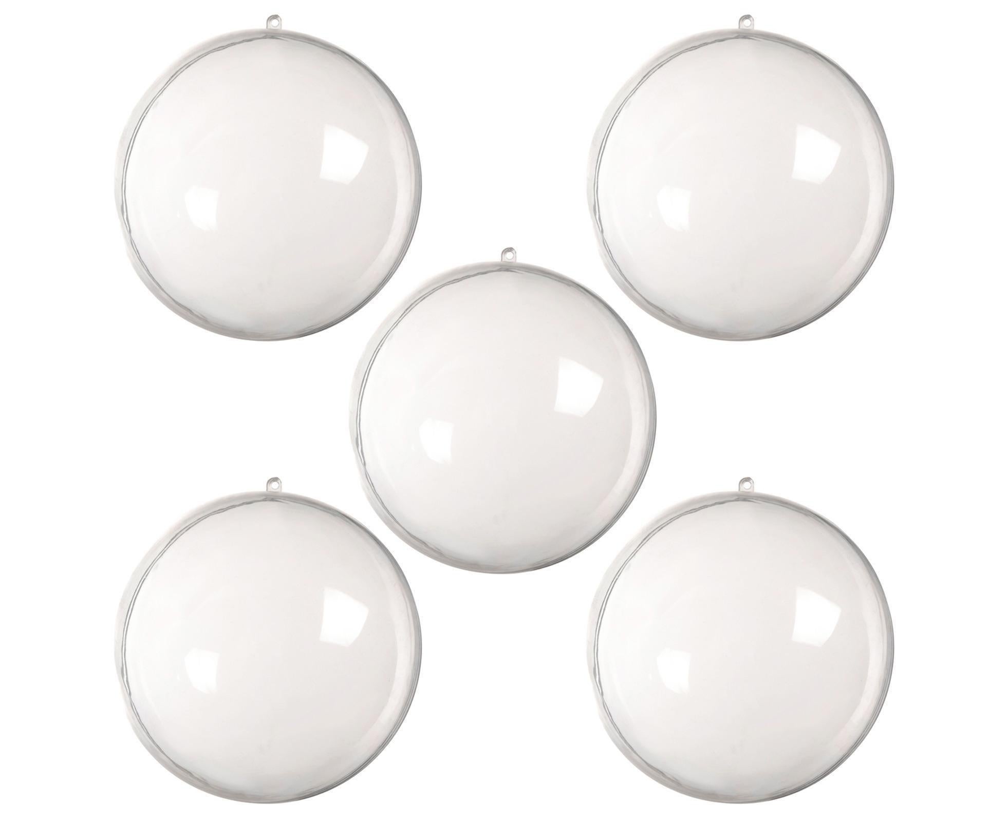 5Pcs Xmas Ball Transparent Fillable Shatterproof-9cm - Image 1
