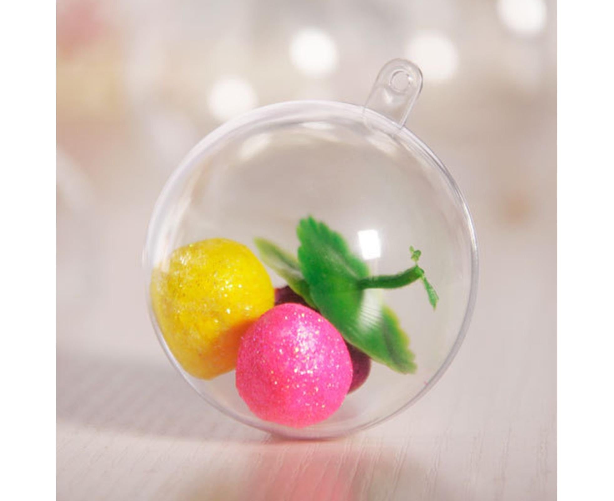 5Pcs Xmas Ball Transparent Fillable Shatterproof-9cm - Image 4