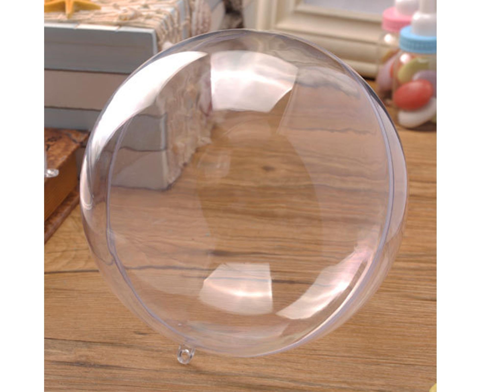 5Pcs Xmas Ball Transparent Fillable Shatterproof-9cm - Image 8