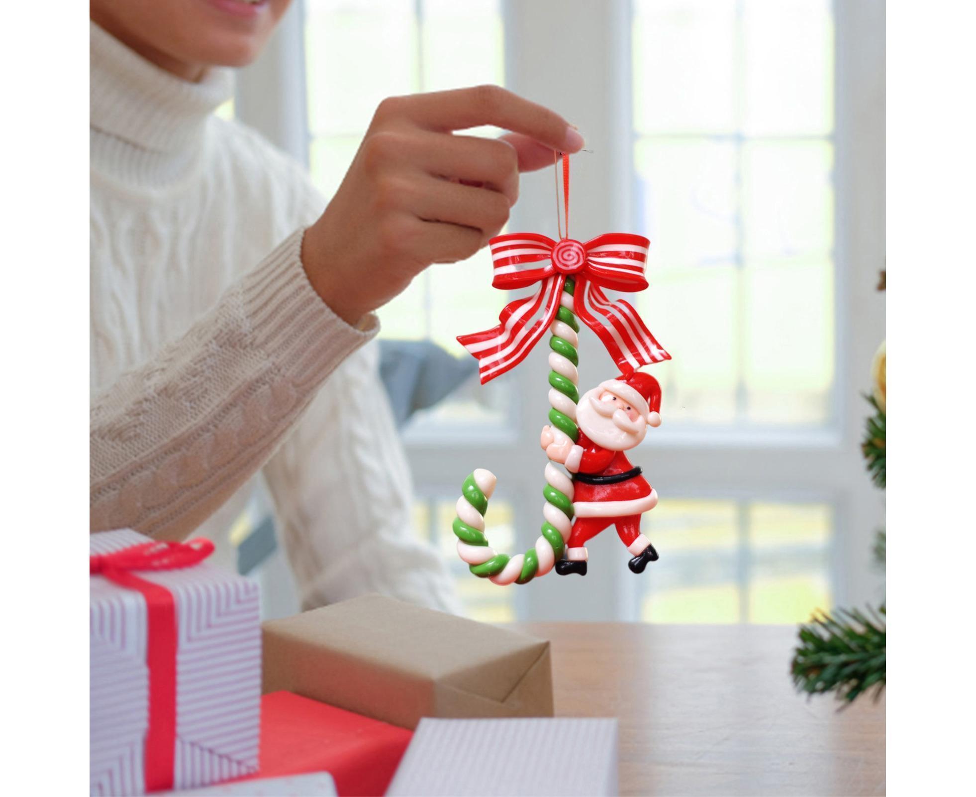 3Pcs Xmas Tree Pendant Candy Cane Crafts Soft Clay - Image 5