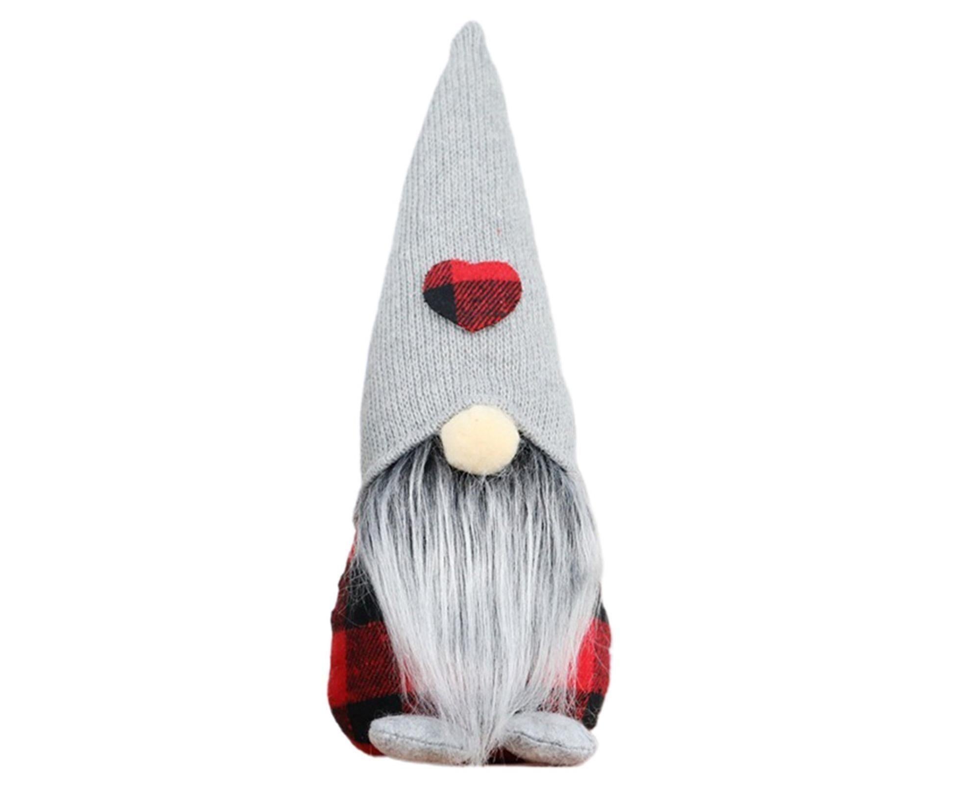 Plush Doll Grid Compact Party Ornament Dwarf Xmas Tree Pendant-L - Image 1