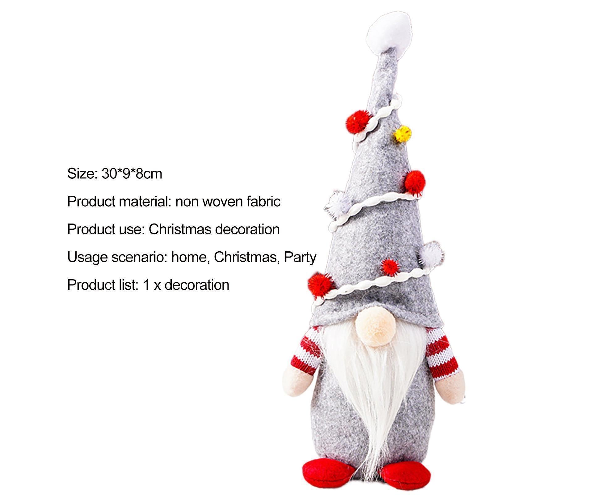 Gnome Doll Hat Design Xmas Bearded Doll-Grey - Image 2