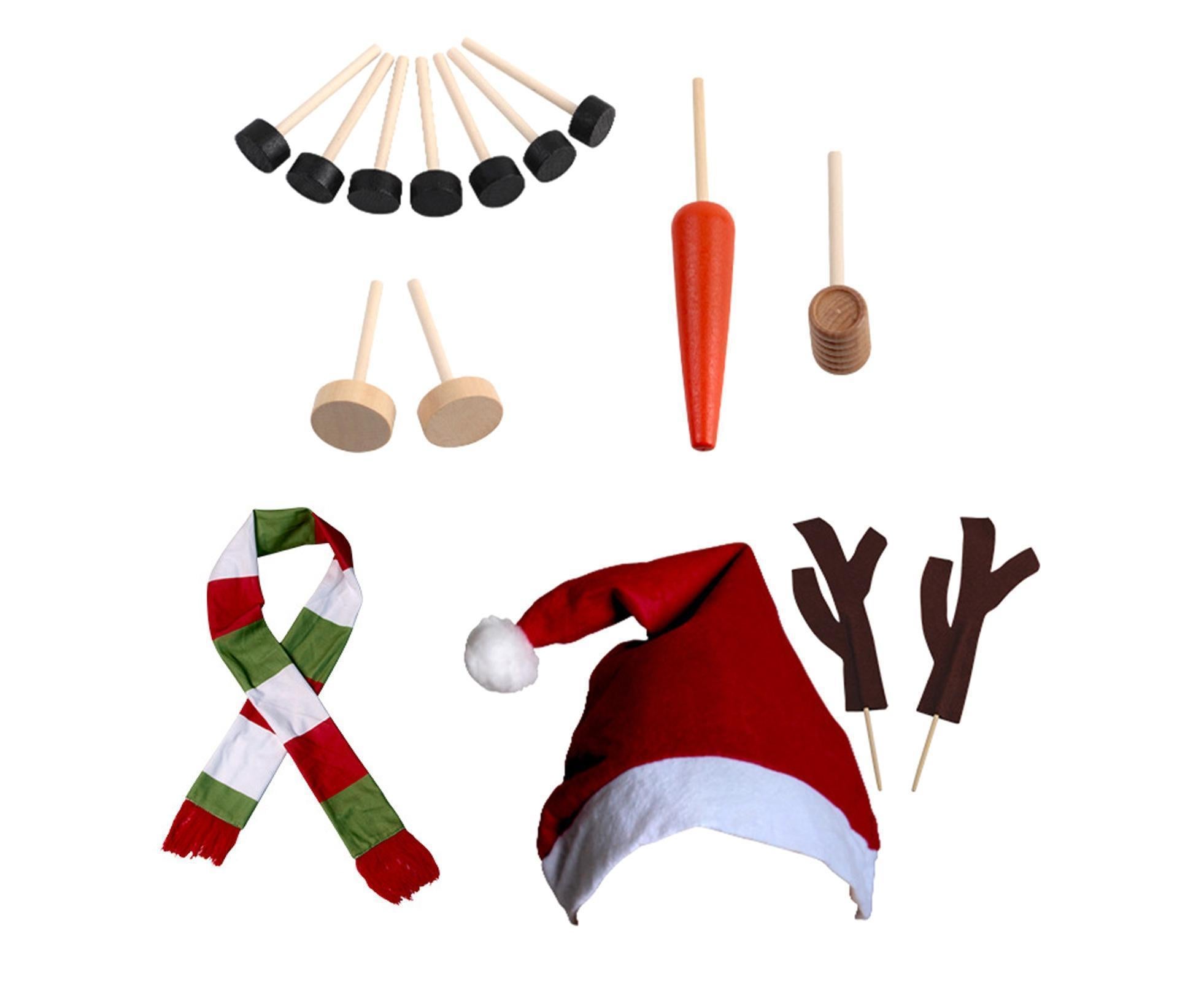 1 Set Snowman Decoration DIY Building Set for Home - Image 2