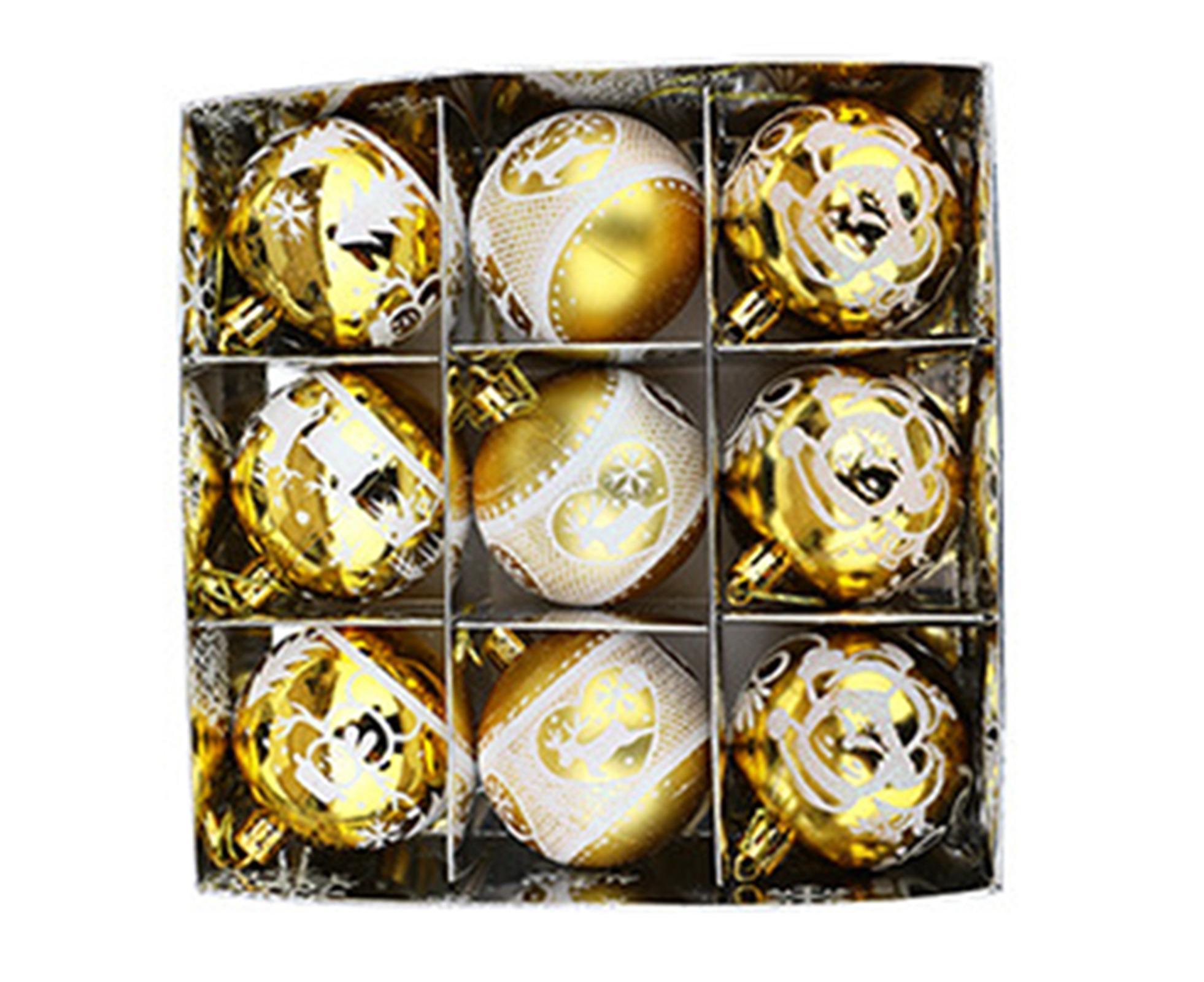 Xmas Ball Pendant Shiny Painted Balls-Golden - Image 1