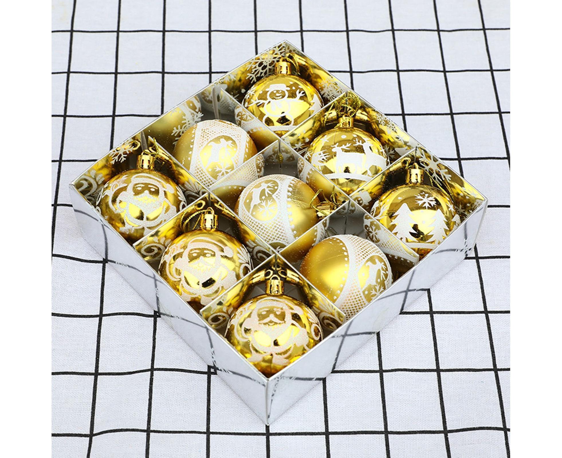 Xmas Ball Pendant Shiny Painted Balls-Golden - Image 2
