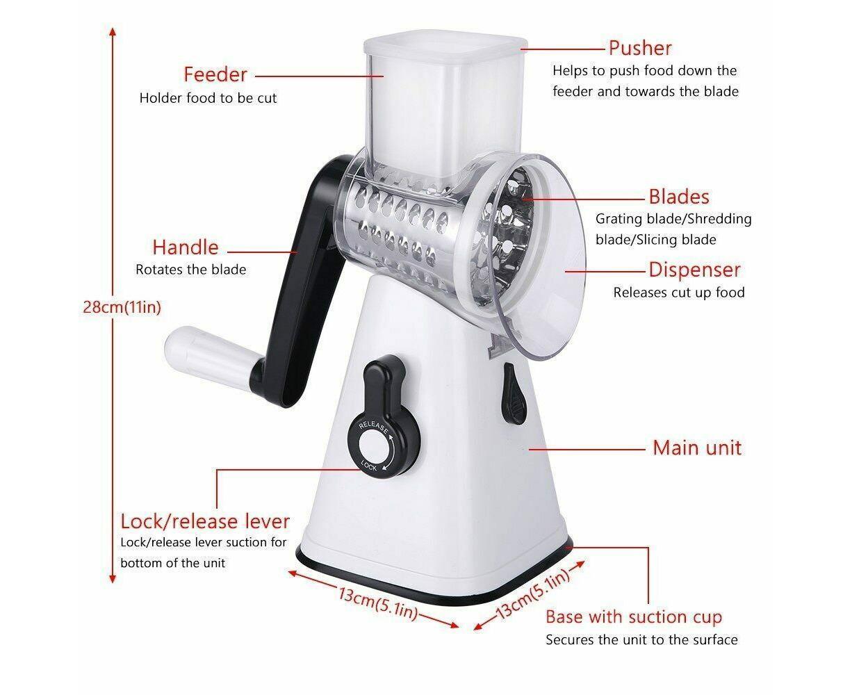 3-in-1 Vegetable Slicer Shredder Grater for Potato Onion Cucumber Carrot Chopper - Image 2