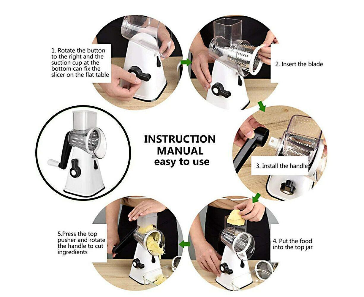 3-in-1 Vegetable Slicer Shredder Grater for Potato Onion Cucumber Carrot Chopper - Image 8