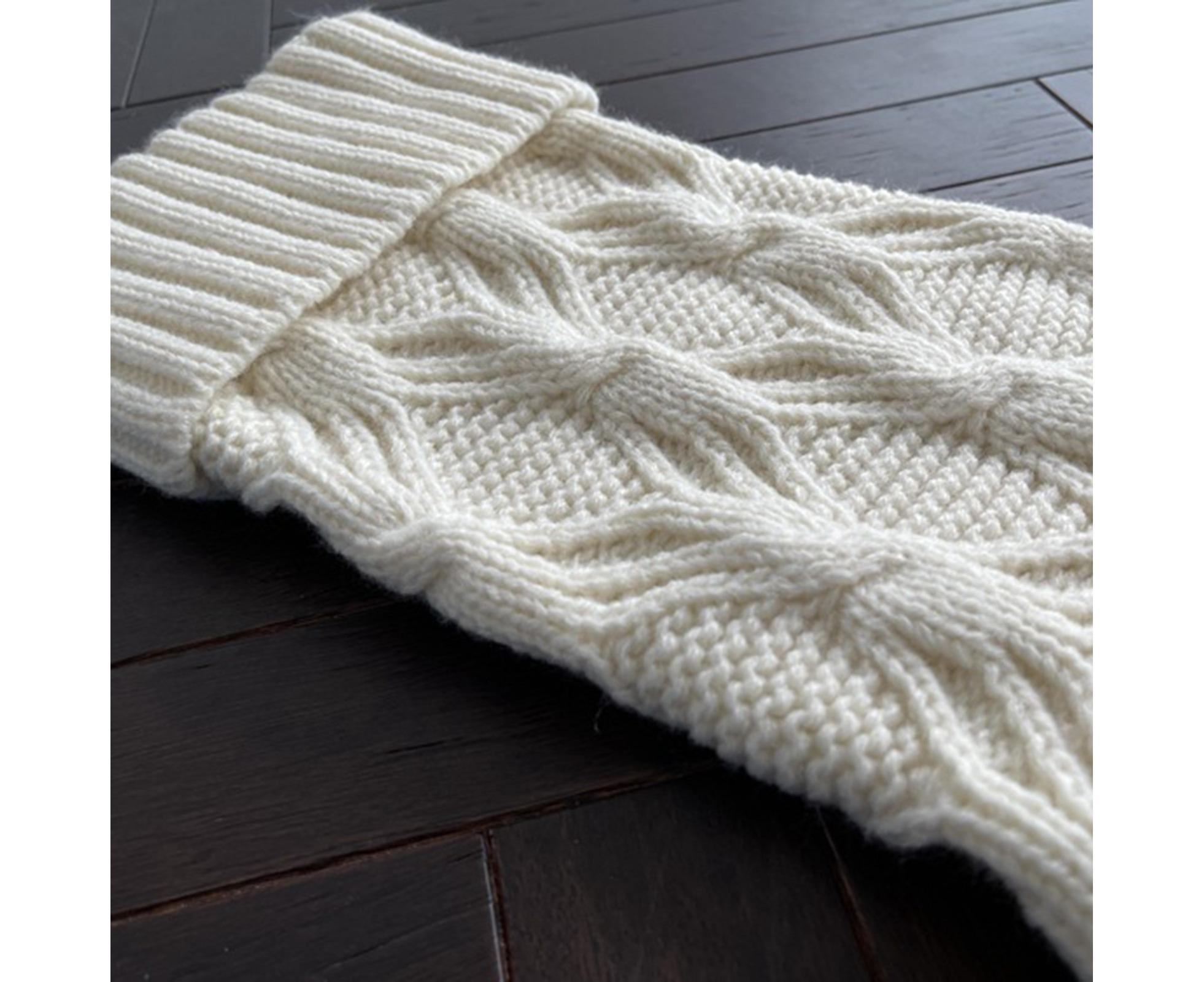 1Pc Xmas Stockings Knitted Hanging Socks-Ivory - Image 7
