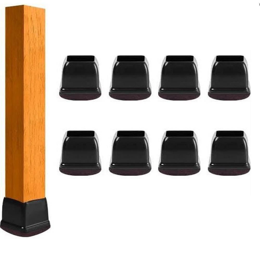 16pcs Silicone Chair Leg Floor Protectors Furniture Leg Feet Cup for Hardwood Floors with Wrapped Felt -Square brown - Image 3
