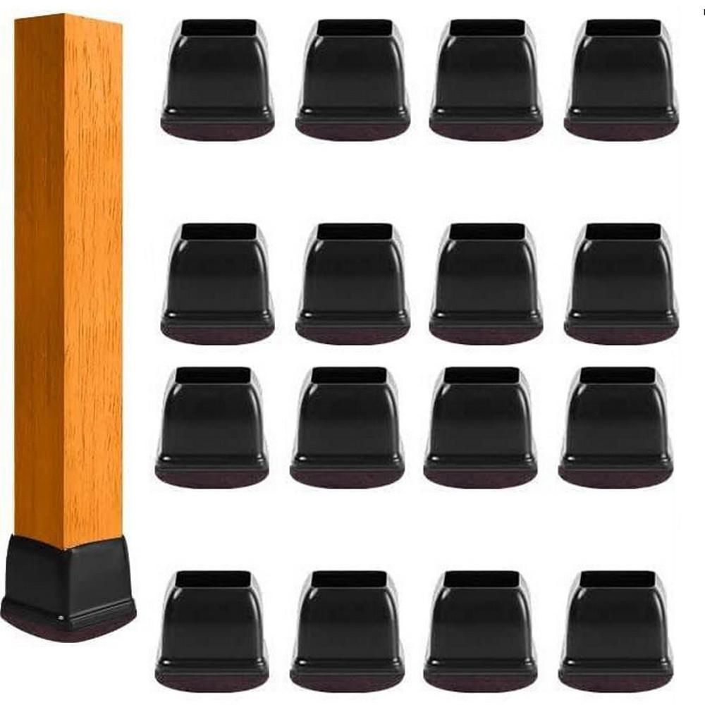 16pcs Silicone Chair Leg Floor Protectors Furniture Leg Feet Cup for Hardwood Floors with Wrapped Felt -Square transparent - Image 4