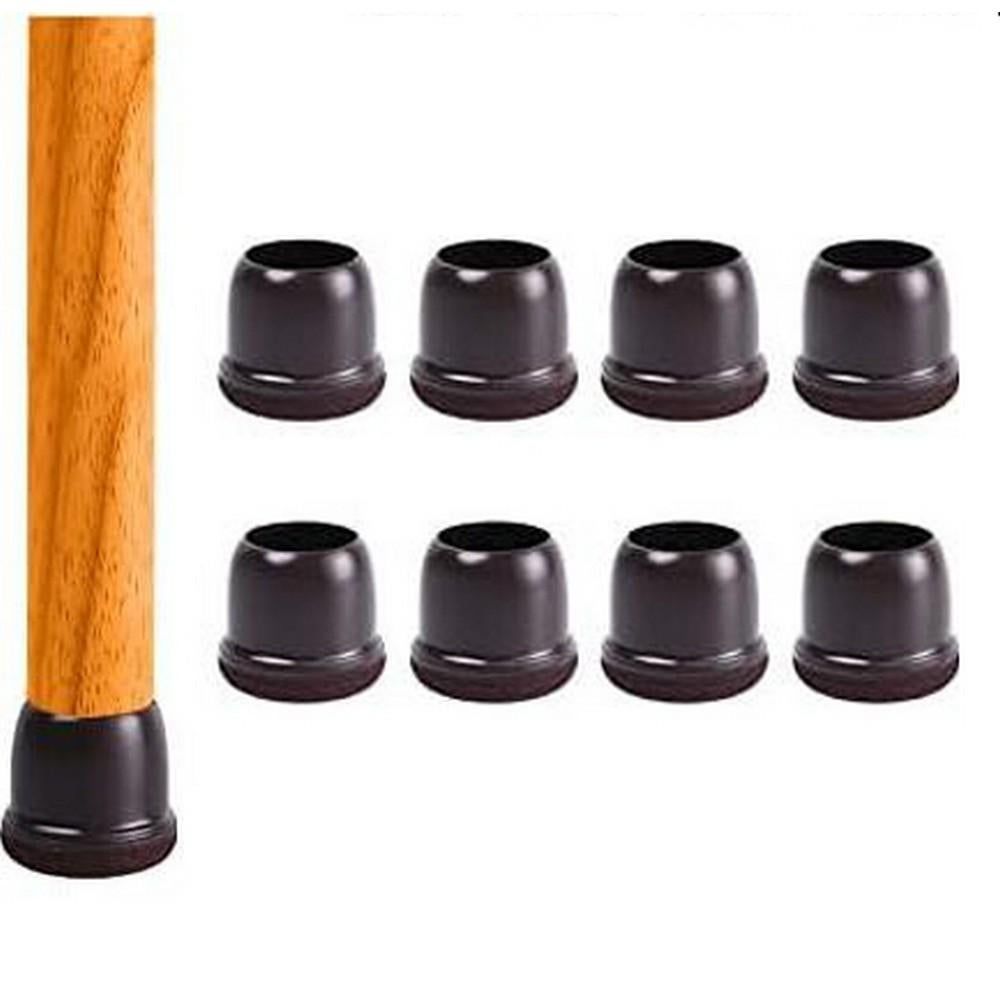 16pcs Silicone Chair Leg Floor Protectors Furniture Leg Feet Cup for Hardwood Floors with Wrapped Felt -Round brown - Image 3