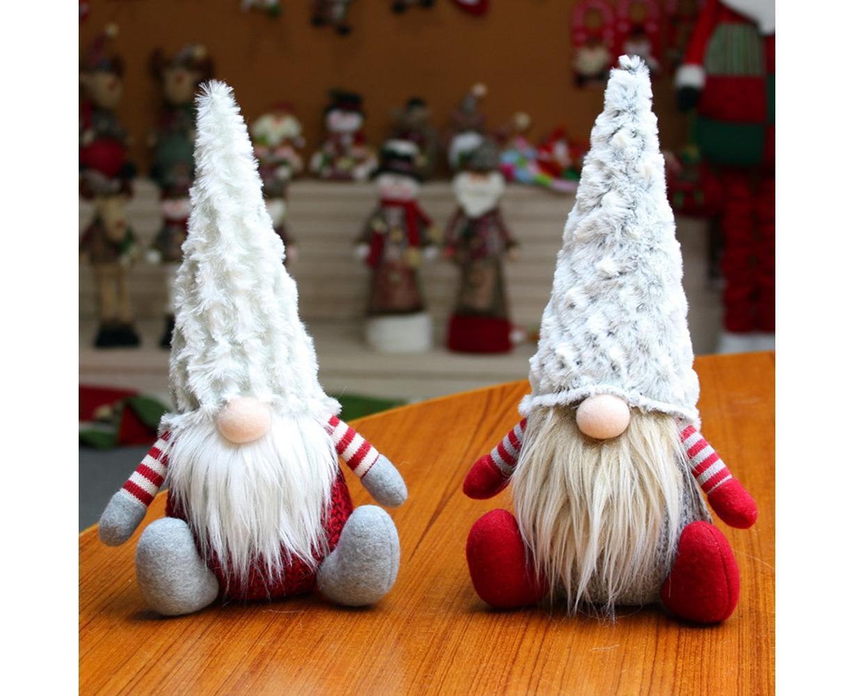 Nordic Handmade Plush Xmas Santa Gnome Doll Home Ornament Party Holiday Decor-Red - Image 2