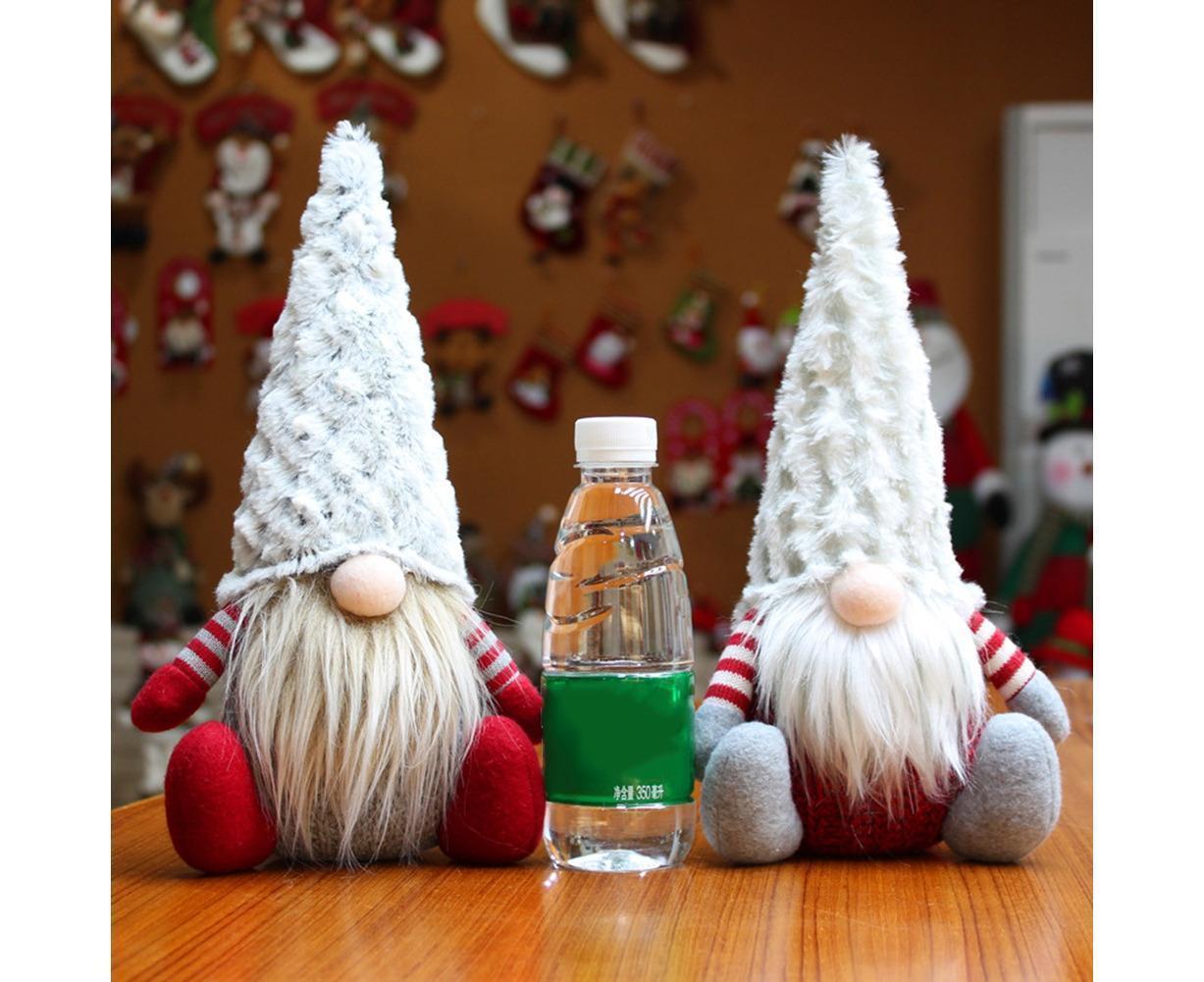 Nordic Handmade Plush Xmas Santa Gnome Doll Home Ornament Party Holiday Decor-Red - Image 3