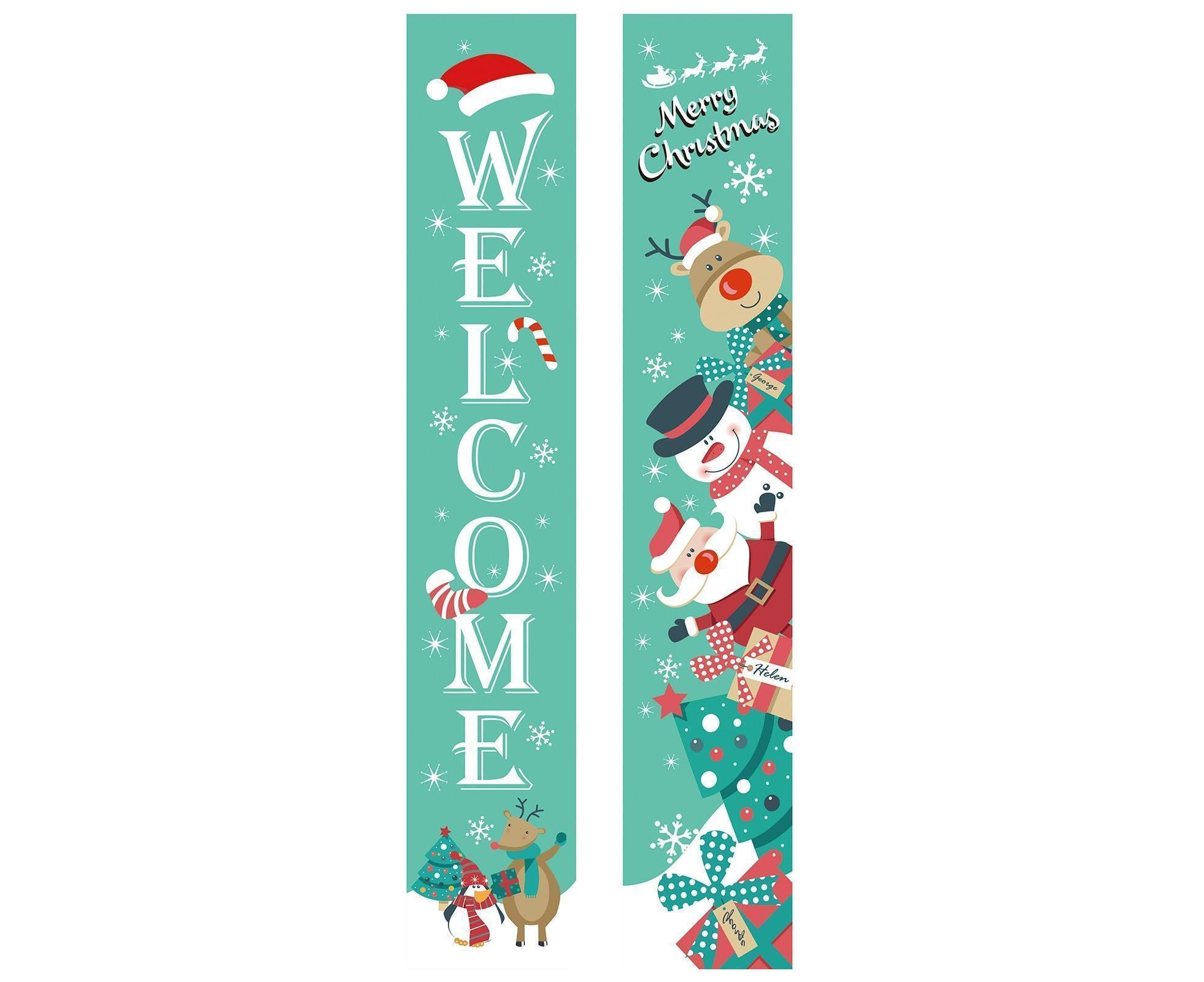 Xmas Couplet Thicker Porch Sign-Light Green - Image 1