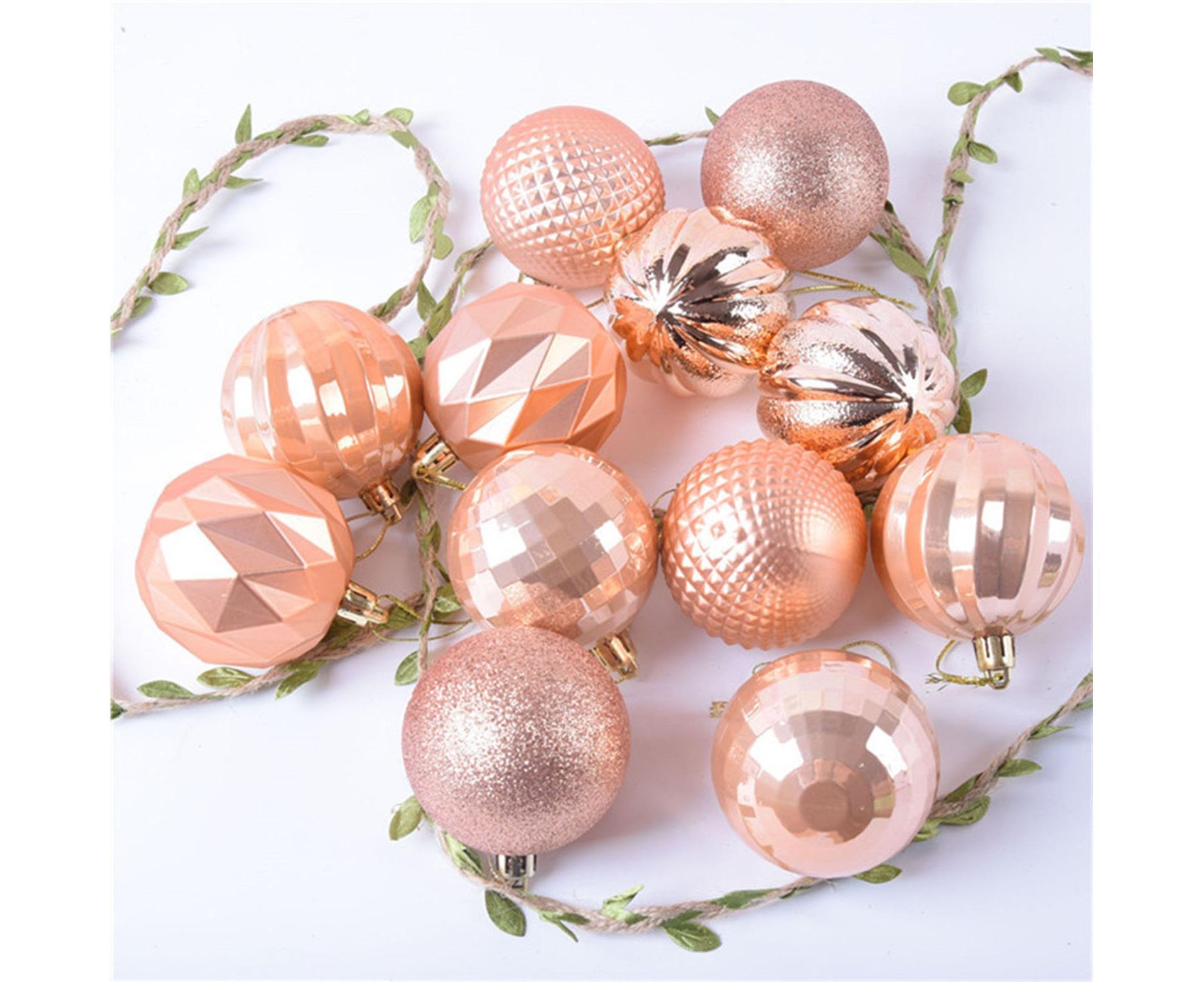 12Pcs Xmas Tree Decorative Ball Hanging Pendant Home Ornaments New Year Gift-Antique Brass - Image 2