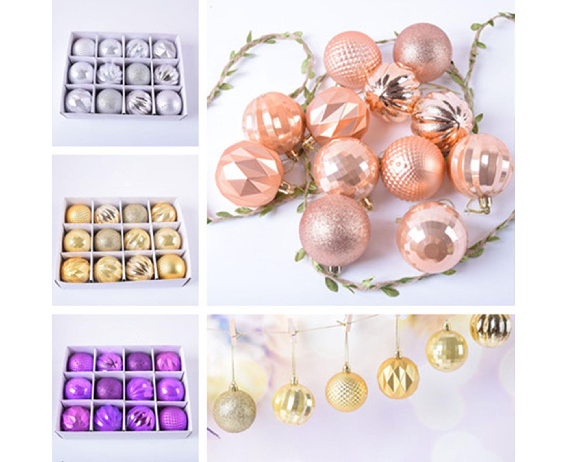 12Pcs Xmas Tree Decorative Ball Hanging Pendant Home Ornaments New Year Gift-Antique Brass - Image 4