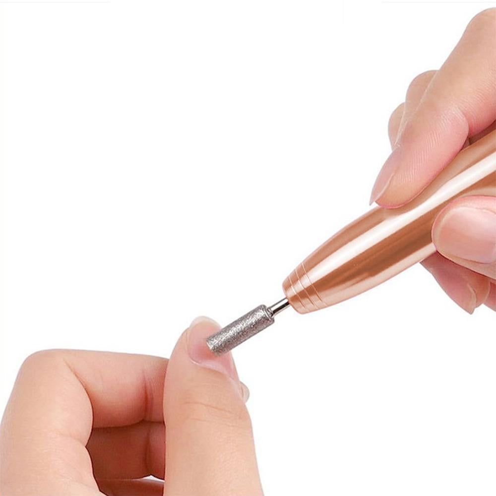 Electric Nail Drill Kit Cordless Nail Drill Portable USB Rechargeable Manicure Pedicure Tools for Acrylic Gel Nails -Gold - Image 2