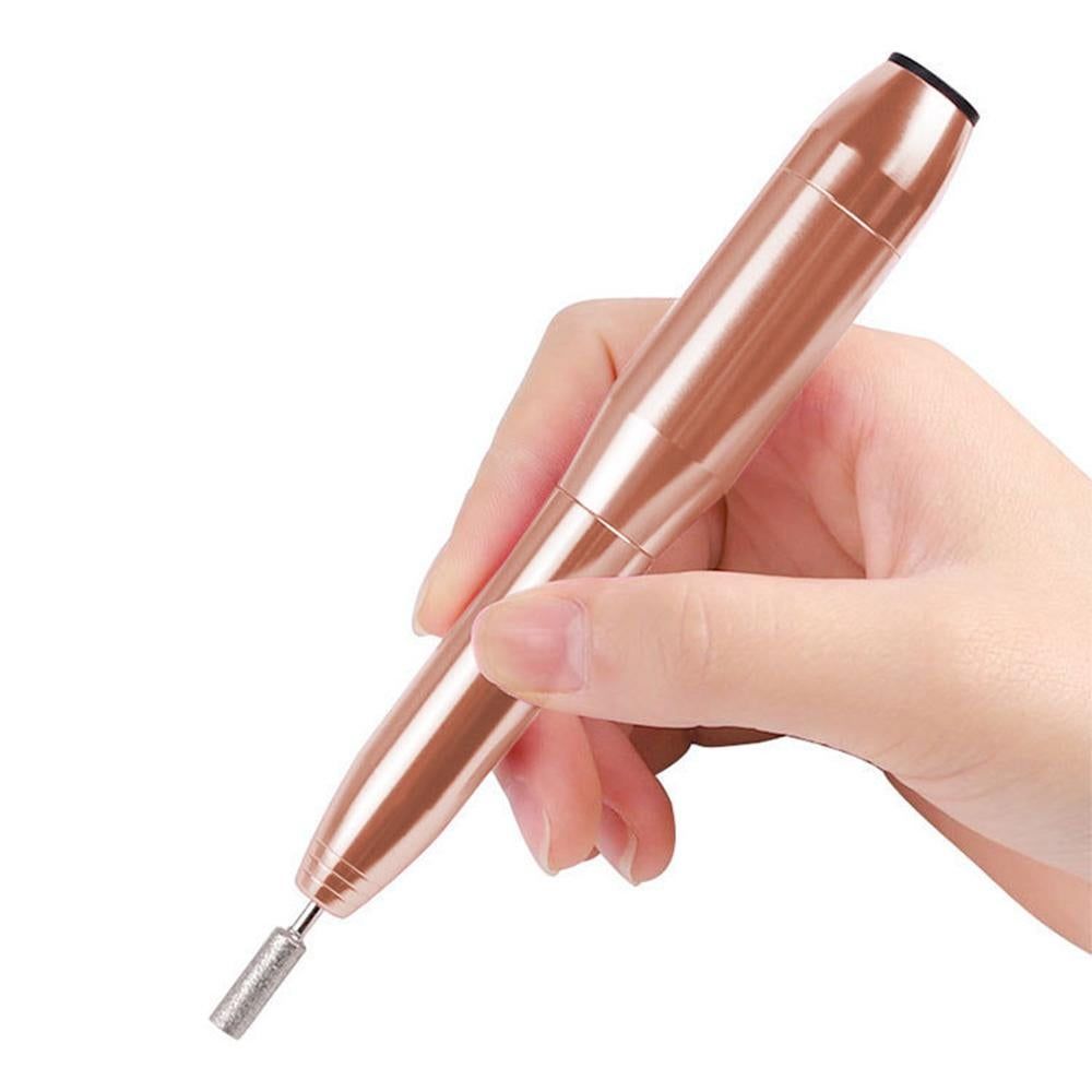 Electric Nail Drill Kit Cordless Nail Drill Portable USB Rechargeable Manicure Pedicure Tools for Acrylic Gel Nails -Gold - Image 3