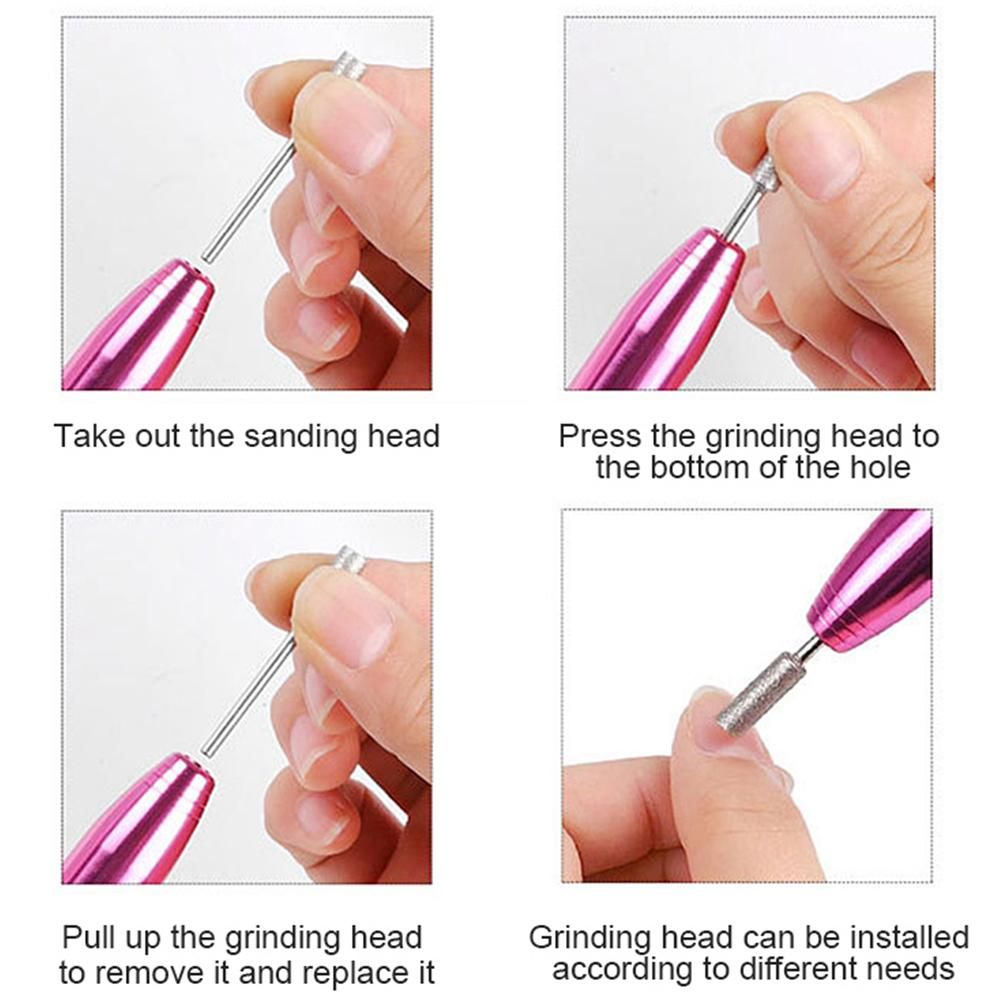Electric Nail Drill Kit Cordless Nail Drill Portable USB Rechargeable Manicure Pedicure Tools for Acrylic Gel Nails -Gold - Image 6