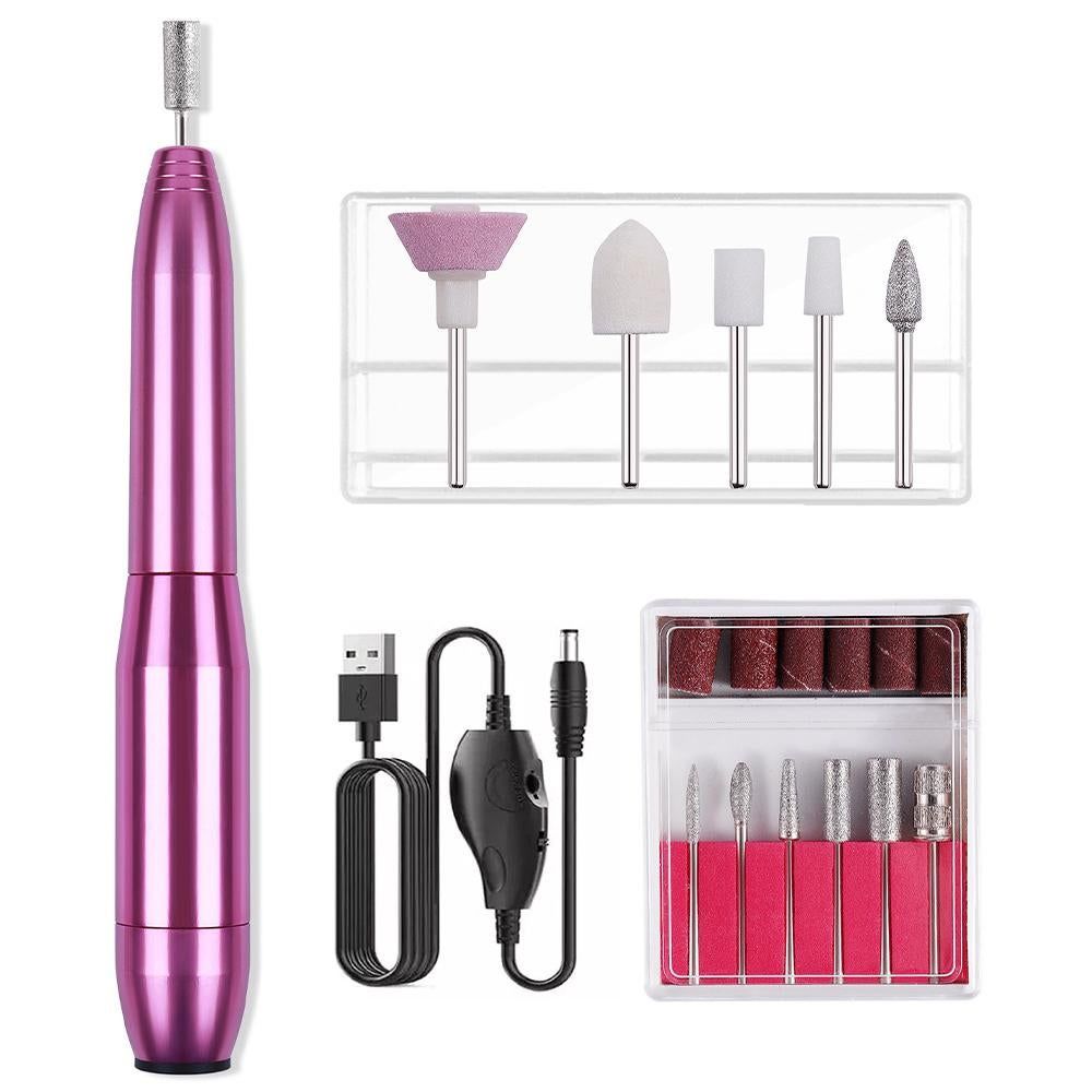 Electric Nail Drill Kit Cordless Nail Drill Portable USB Rechargeable Manicure Pedicure Tools for Acrylic Gel Nails -Gold - Image 7
