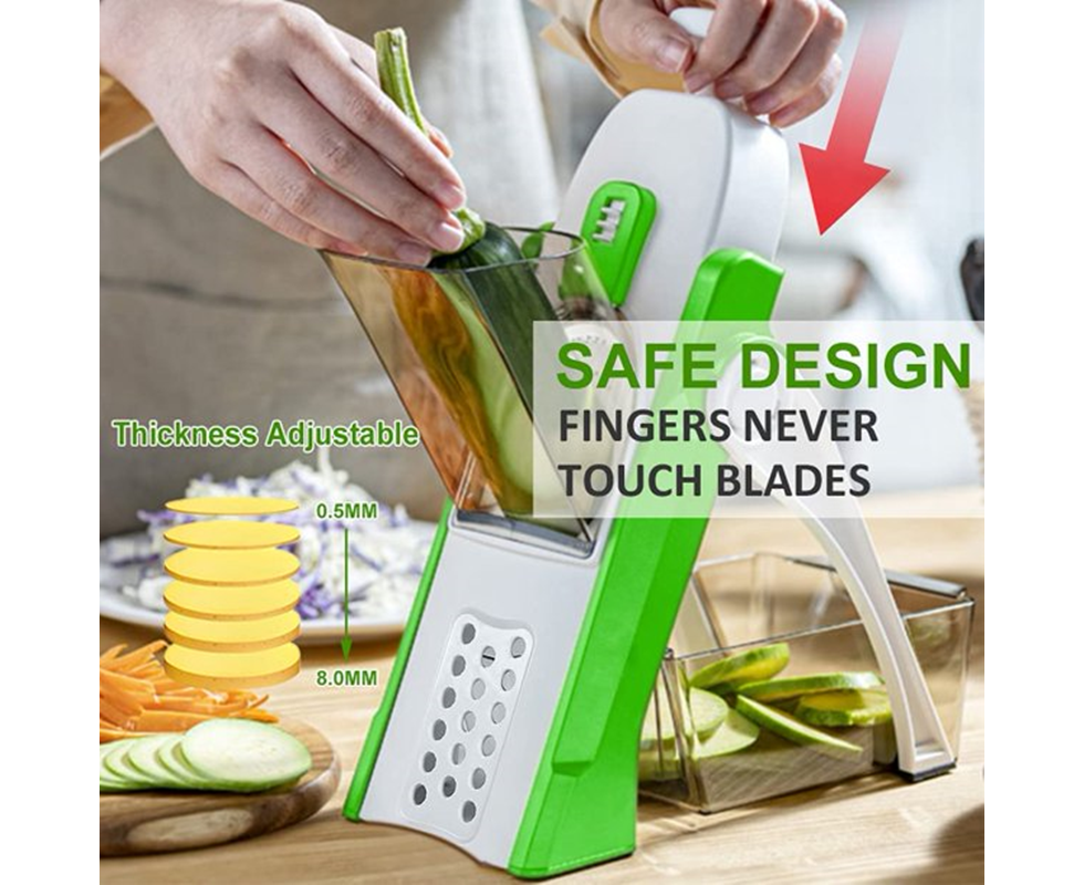 4 in 1 Multifunctional Kitchen Chopping Artifact Vegetable Slicer Food Chopper Green - Image 2