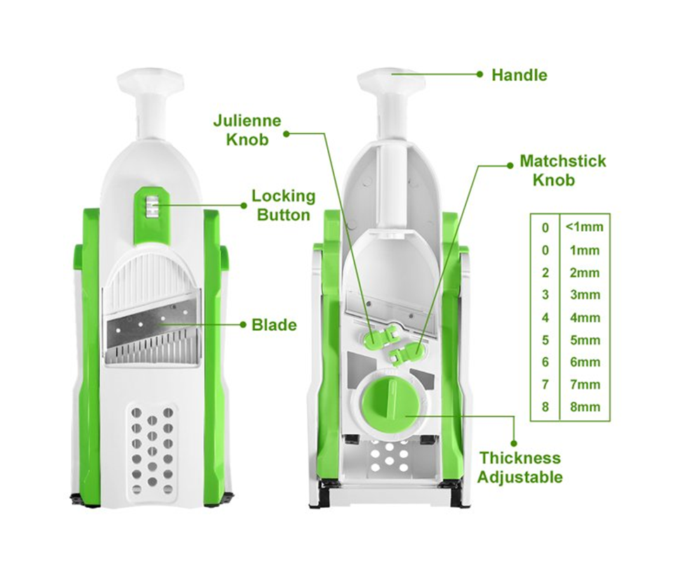 4 in 1 Multifunctional Kitchen Chopping Artifact Vegetable Slicer Food Chopper Green - Image 7