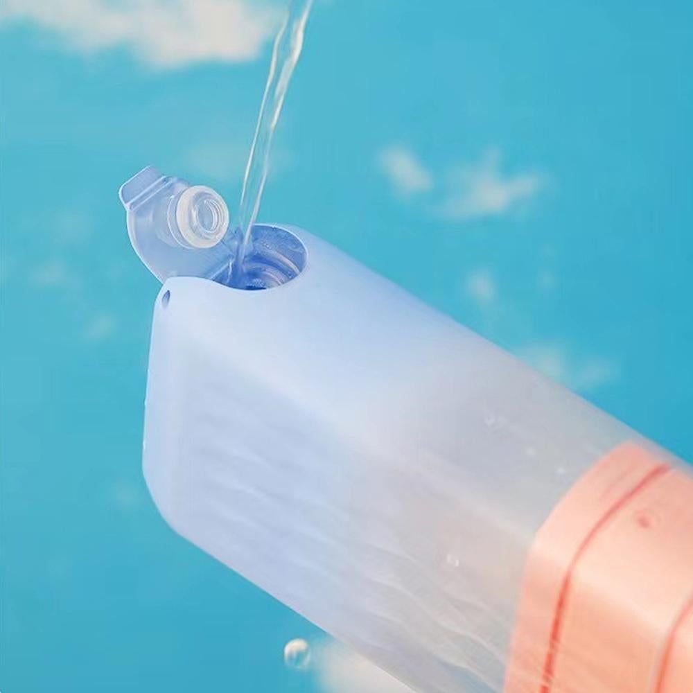 Mini Portable Oral Irrigator Rechargeable Water Dental Flosser With Stretchable Water Tan -Pink - Image 3