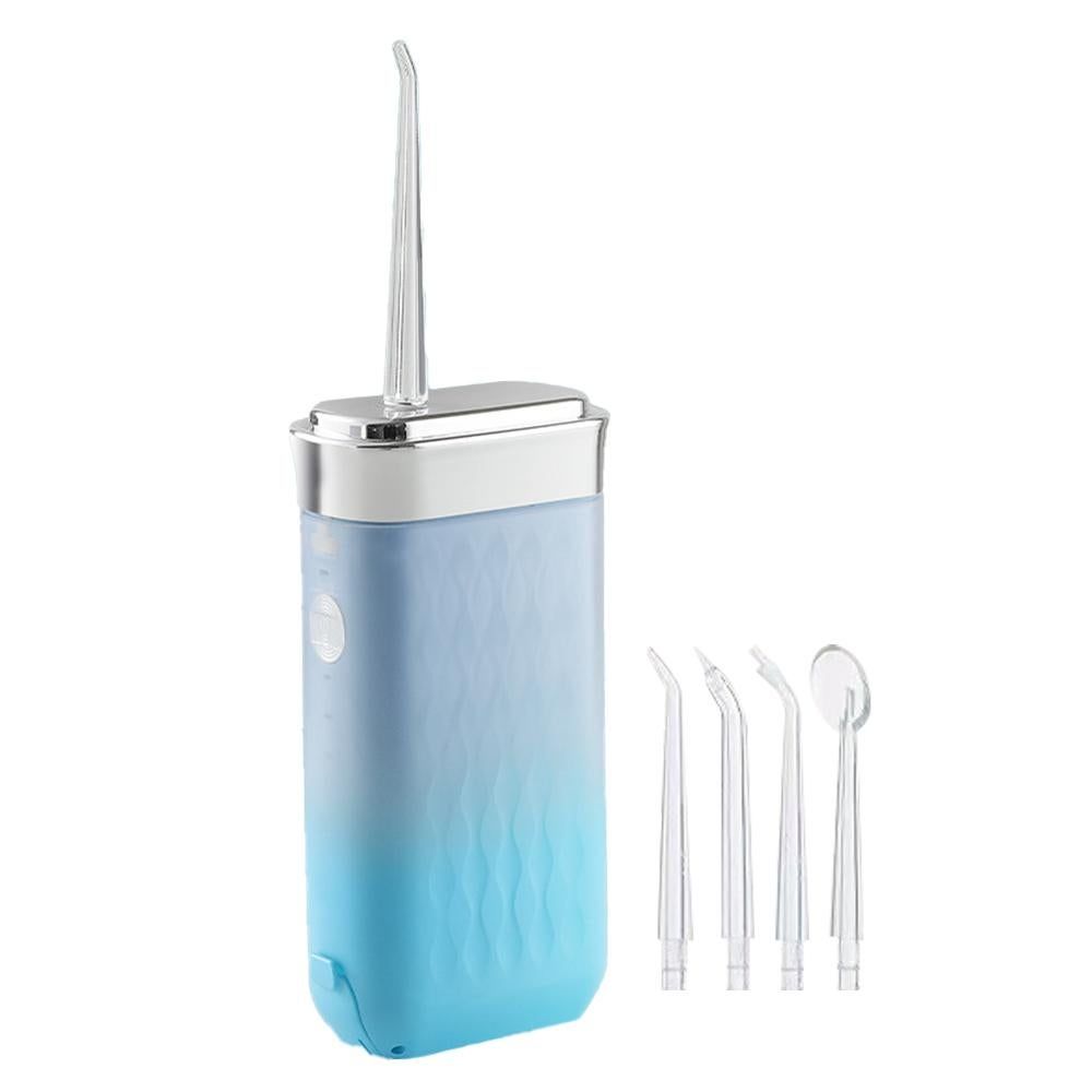 Mini Portable Oral Irrigator Rechargeable Water Dental Flosser With Stretchable Water Tan -Pink - Image 7