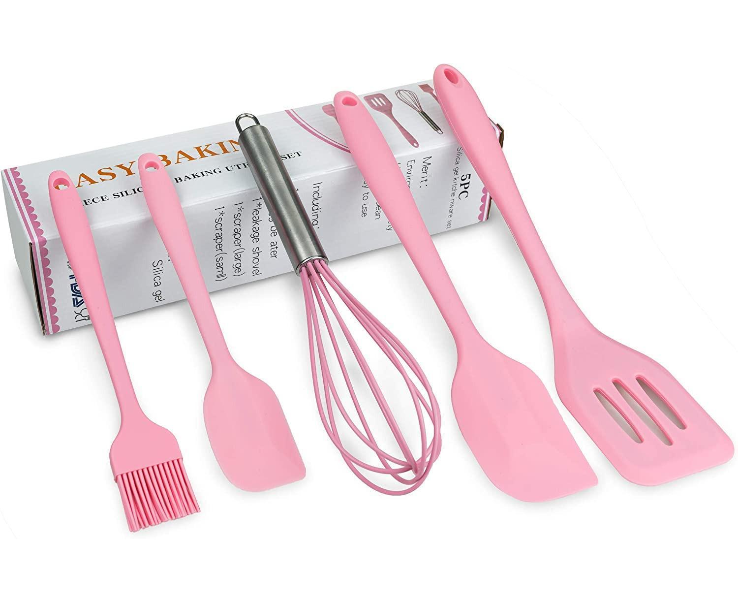Silicone Baking Utensils Set - Heat-Resistant - Pink - Image 3