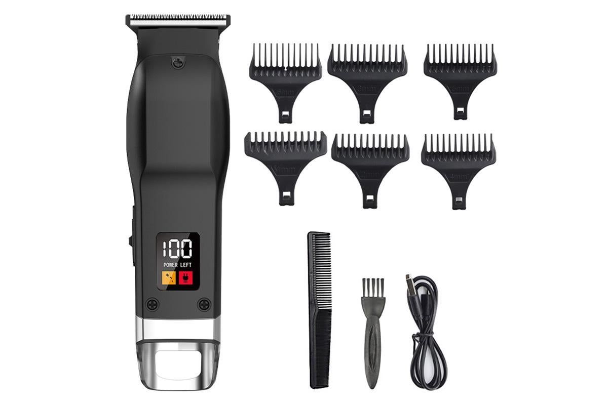 Rechargeable Men Hair Clipper Wet Dry Use for Home Dorm Barber Shop-Grey - Image 1