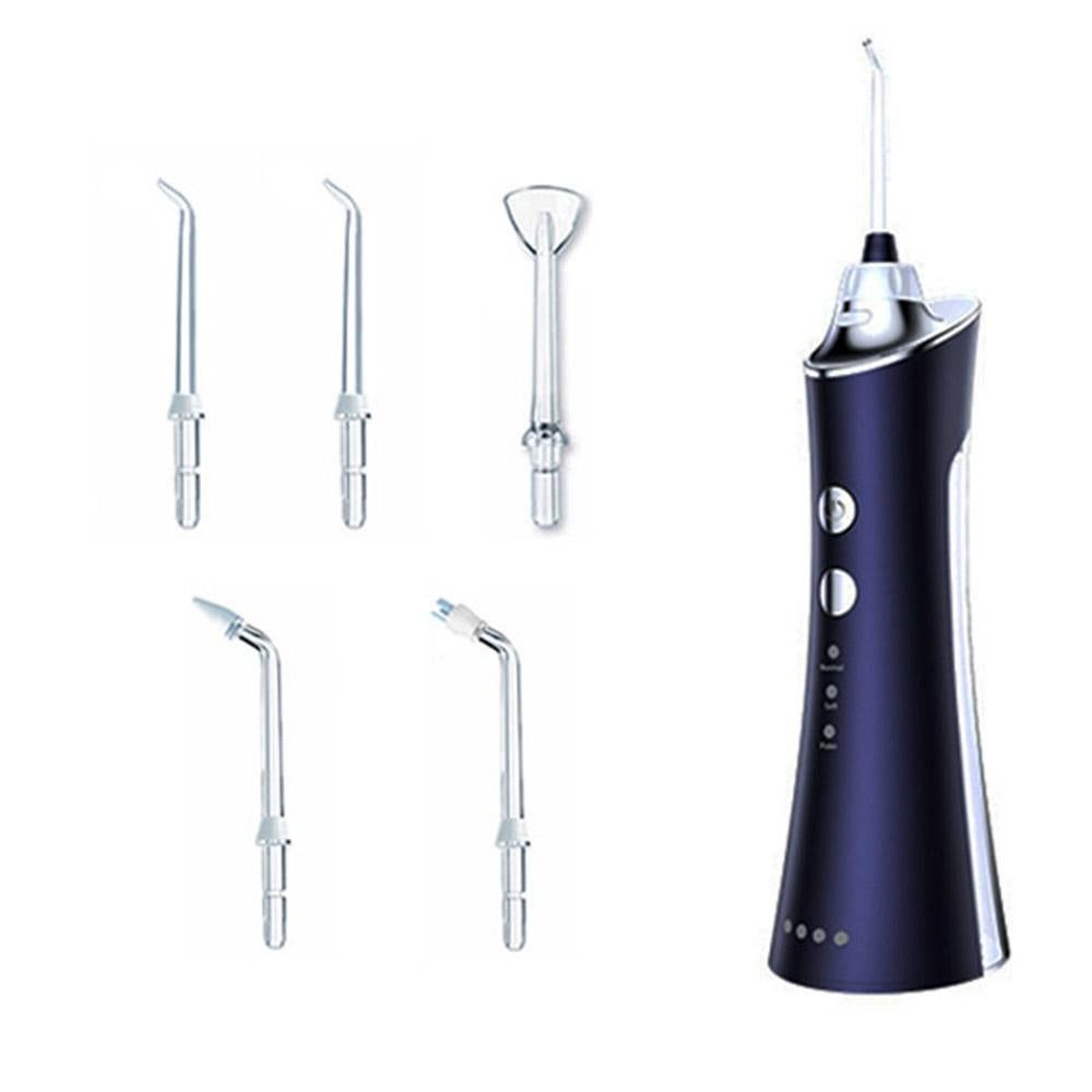 Water Dental Flosser Teeth Cleaner Rechargeable Water-resistant Cordless Water Dental Flosser for Home Travel -Blue - Image 1