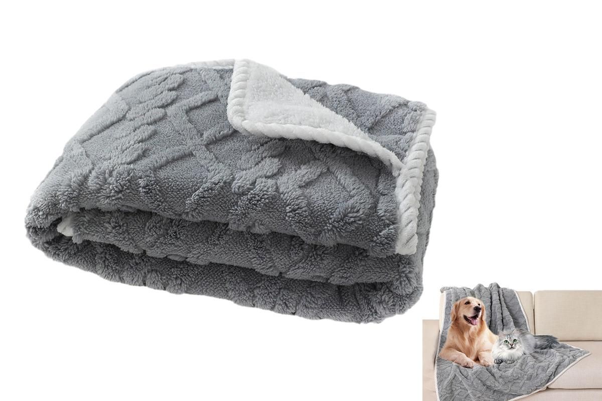 2pcs Pet Blanket for Couch Protection Water Resistance Cats Dogs Blanket for Furniture Protector-Grey S - Image 3