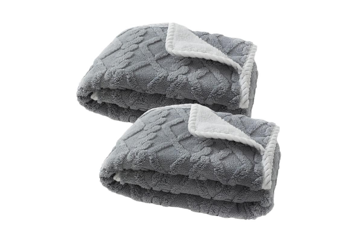 2pcs Pet Blanket for Couch Protection Water Resistance Cats Dogs Blanket for Furniture Protector-Grey M - Image 2
