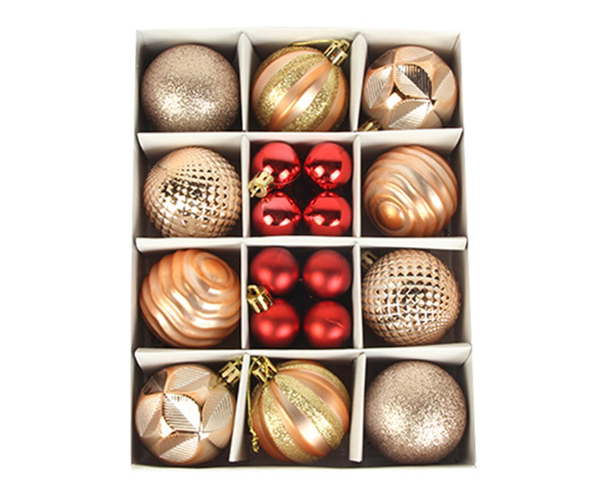 Xmas Tree Pendant Ball Gift Box-Antique Gold+Red - Image 1
