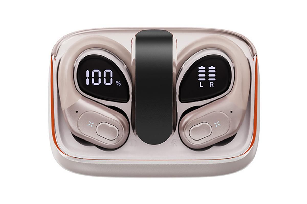 5.4 Bluetooth Earphones Wireless Earbuds Stereo Deep Bass Over Open-Ear Earphones-Rose Red - Image 2