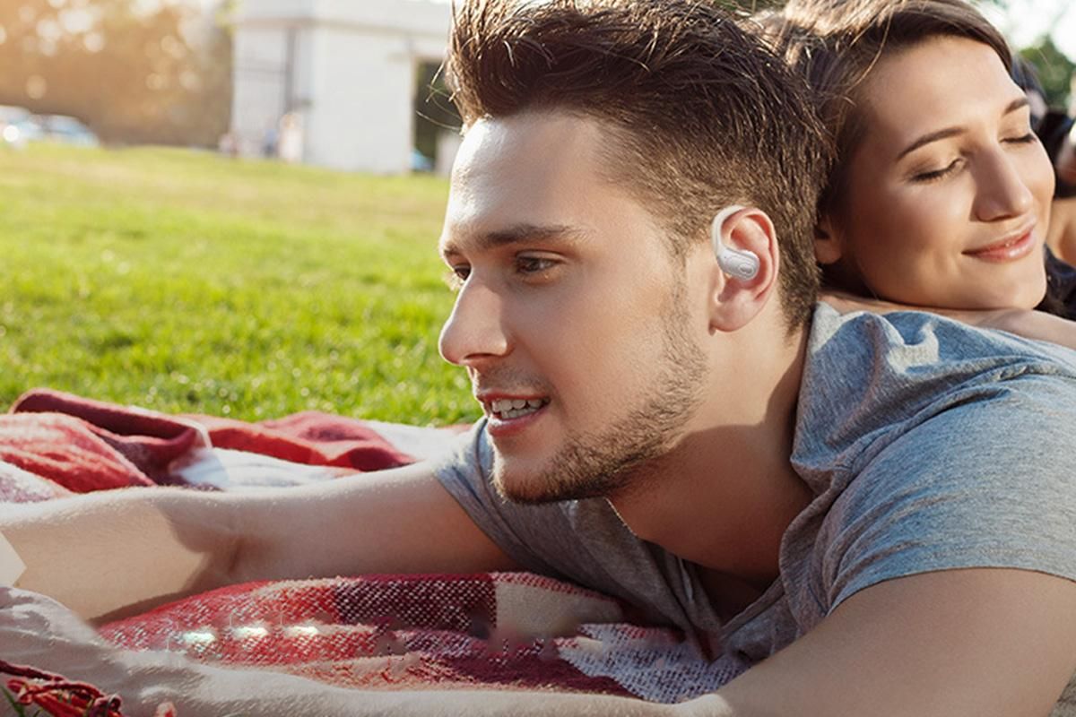 5.4 Bluetooth Earphones Wireless Earbuds Stereo Deep Bass Over Open-Ear Earphones-Rose Red - Image 3