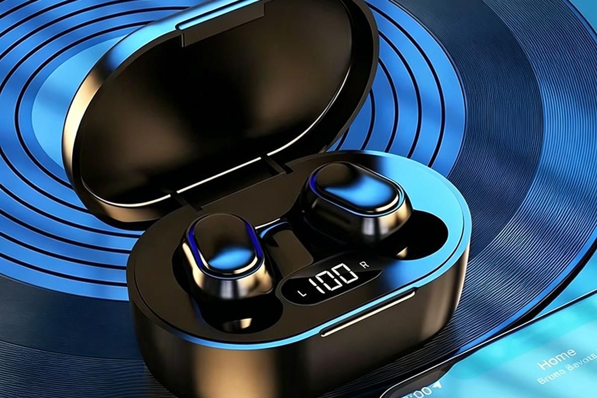 Bluetooth 5.1 Wireless Earbuds with LED Display IPX4 Waterproof Headphones-Black - Image 4