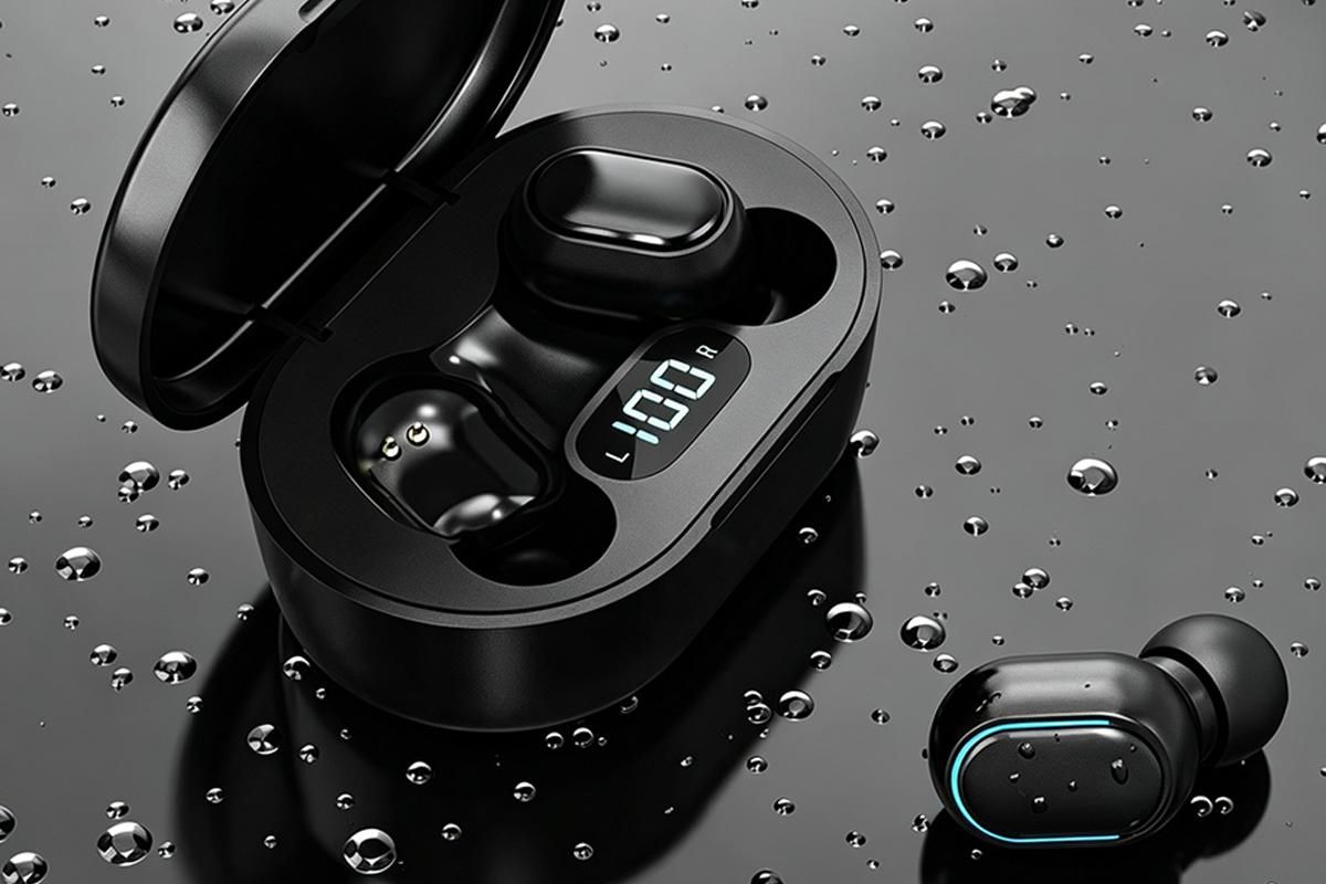 Bluetooth 5.1 Wireless Earbuds with LED Display IPX4 Waterproof Headphones-Black - Image 5