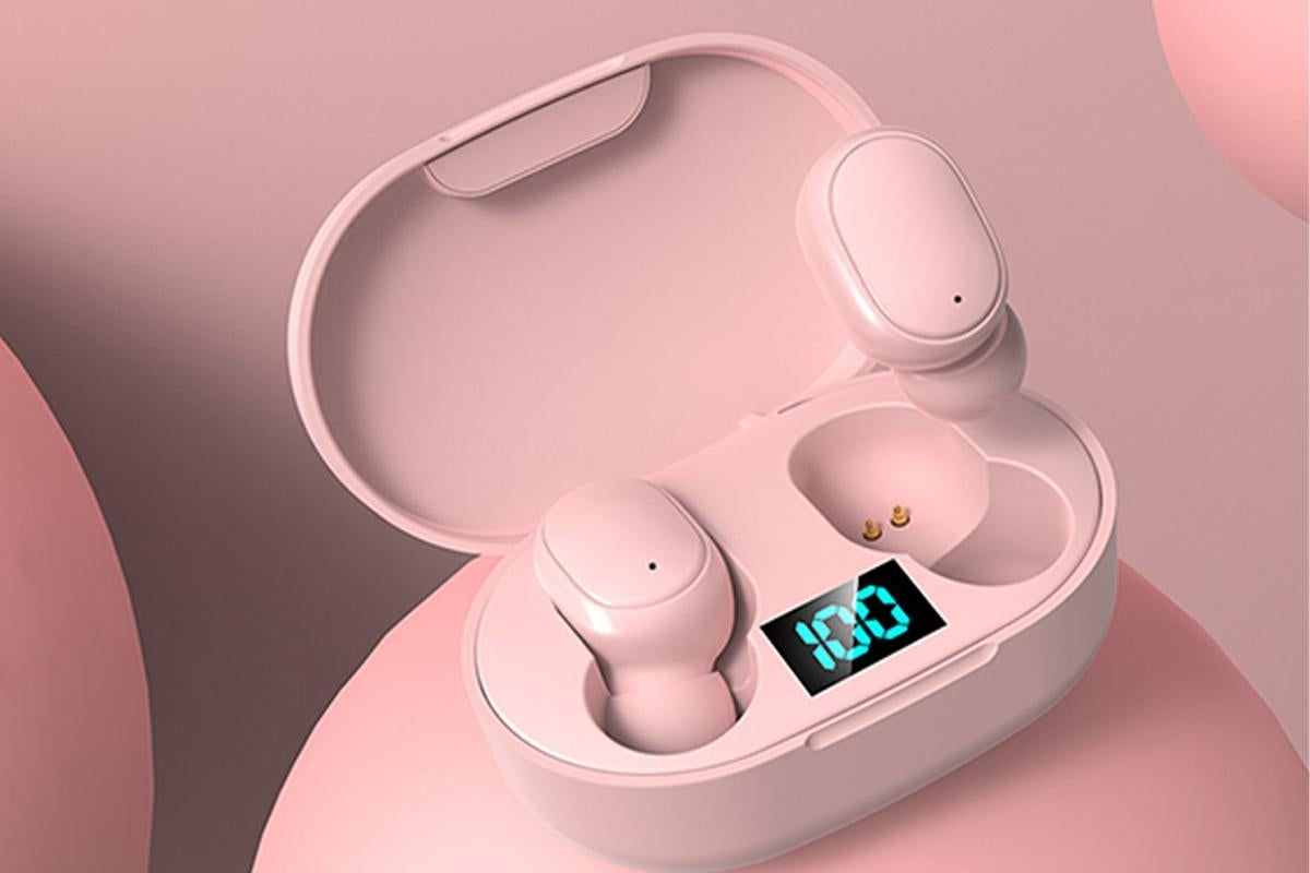 Bluetooth 5.1 Wireless Earbuds with LED Display IPX4 Waterproof Headphones-Pink - Image 7