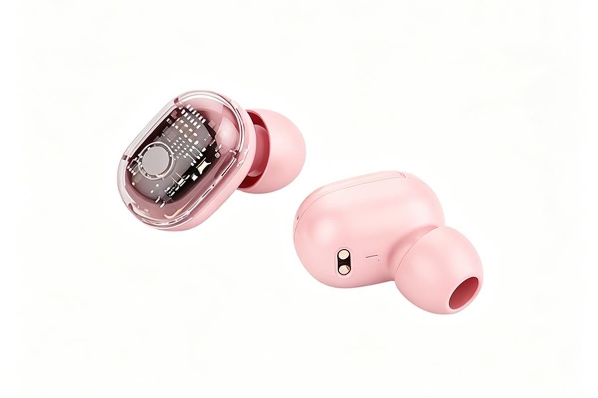 Bluetooth 5.1 Wireless Earbuds with LED Display IPX4 Waterproof Headphones-Pink - Image 8