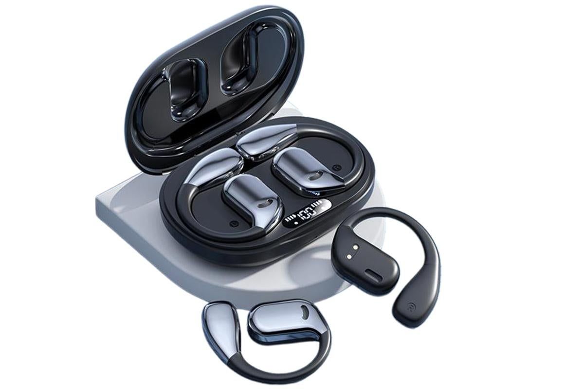 Bluetooth 5.4 Headphones TWS HiFi Stereo Earbuds Over Ear Ear Buds IP6 Waterproof Wireless Earphones LED Display Headset for Gym-Black - Image 4