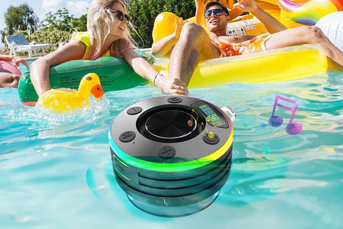 Bluetooth 5.3 Shower Speaker Water-resistant Wireless Speaker With Suction Cup Shower Radio For Outdoor-Black - Image 3