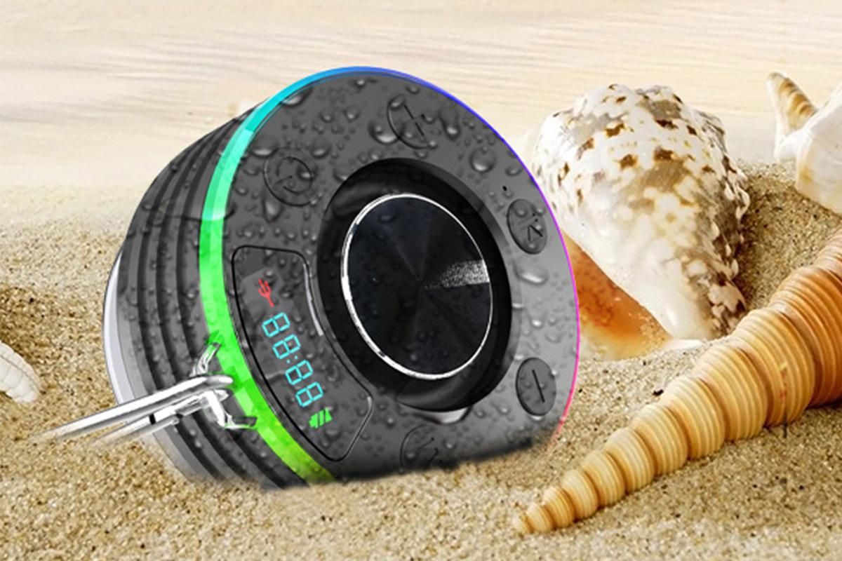 Bluetooth 5.3 Shower Speaker Water-resistant Wireless Speaker With Suction Cup Shower Radio For Outdoor-Black - Image 4