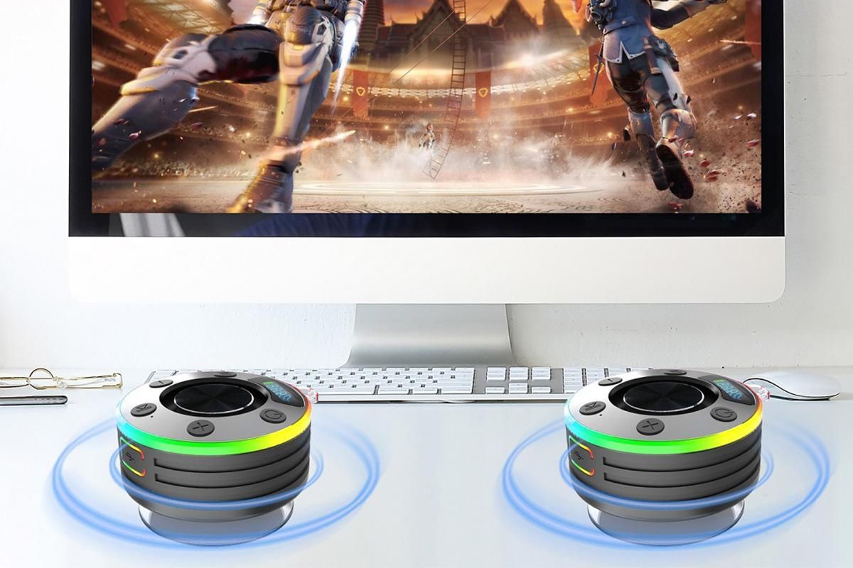 Bluetooth 5.3 Shower Speaker Water-resistant Wireless Speaker With Suction Cup Shower Radio For Outdoor-Black - Image 6