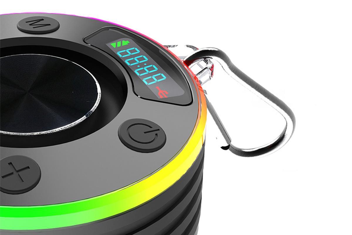 Bluetooth 5.3 Shower Speaker Water-resistant Wireless Speaker With Suction Cup Shower Radio For Outdoor-Black - Image 7