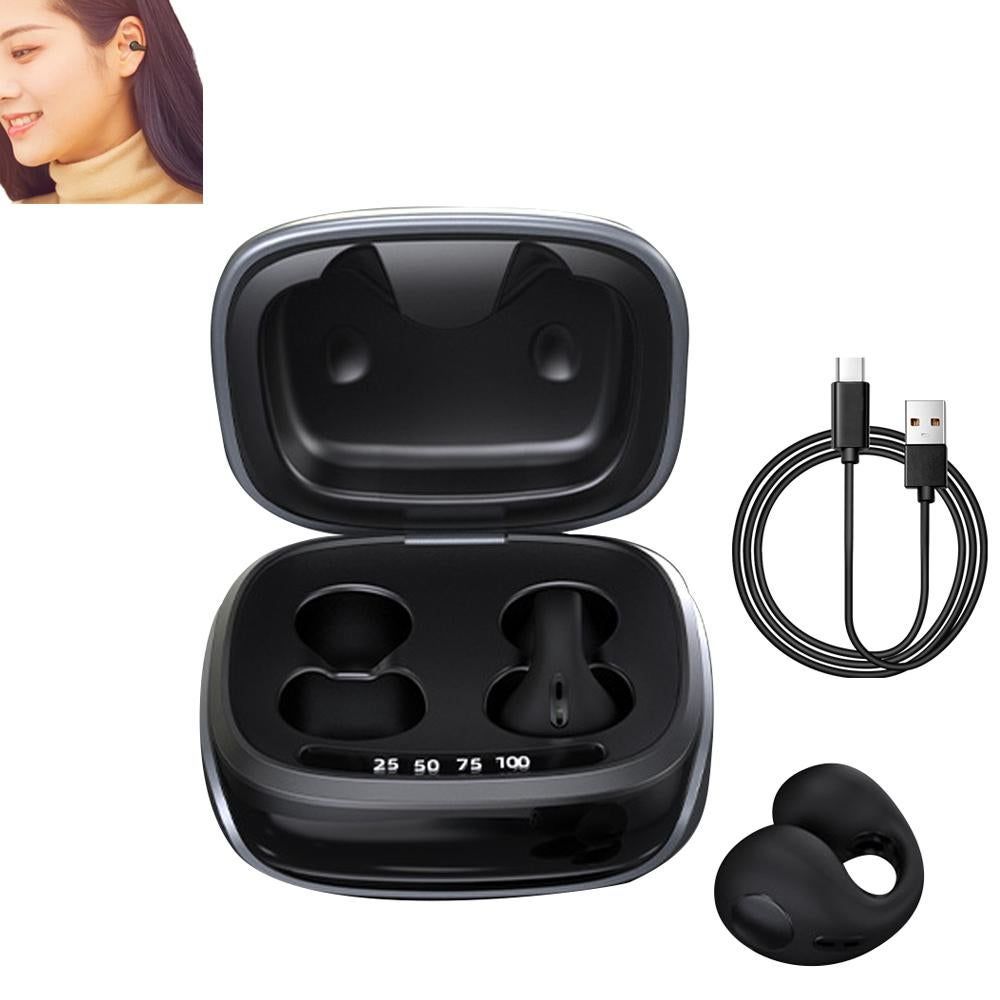 Bluetooth Ear Clip Wireless Headset Clip On Open Ear Earbuds for Sports-Black - Image 1